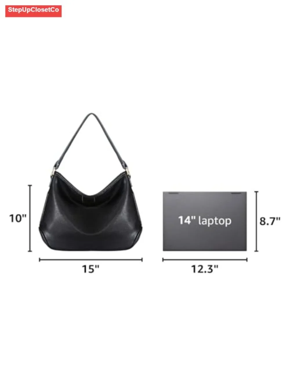 Hobo Shoulder Bag Vegan Leather Lightweight Medium Handbag